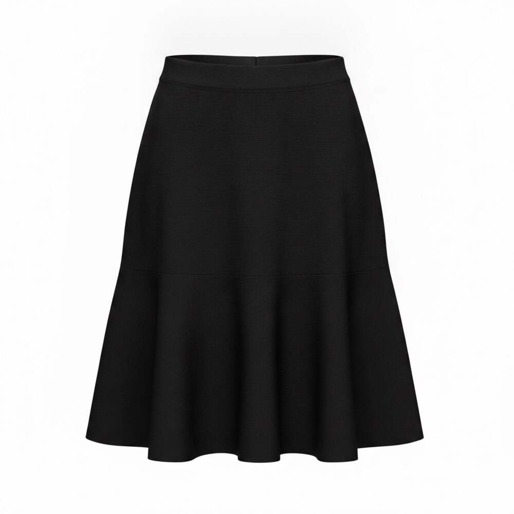 BCBGmaxazria Womens Black Ribbed Knit Flared Mini Skirt Medium